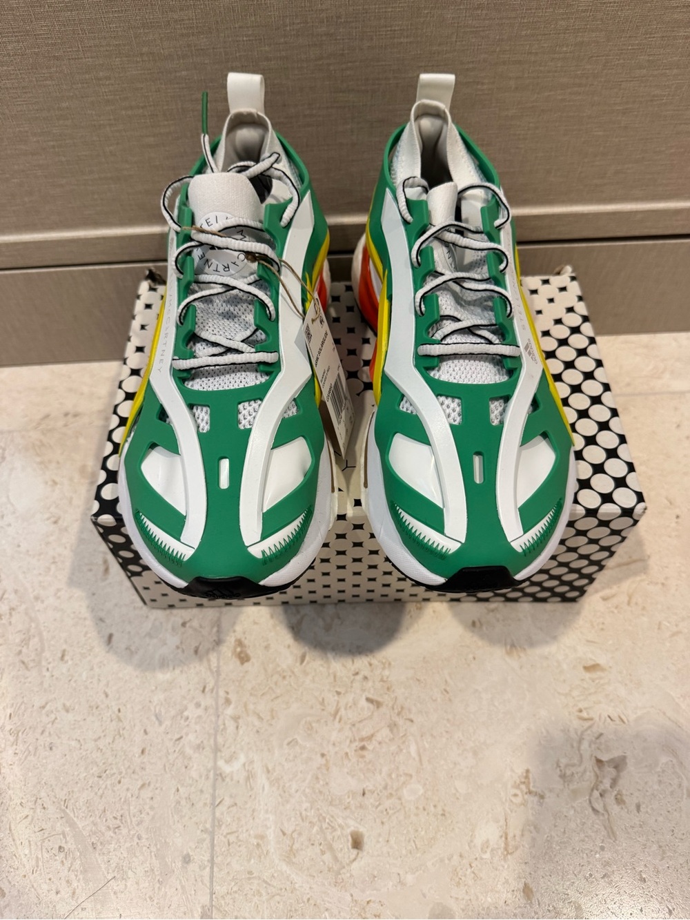 Adidas by Stella McCartney Green, White & Yellow Sneaker Solarglide